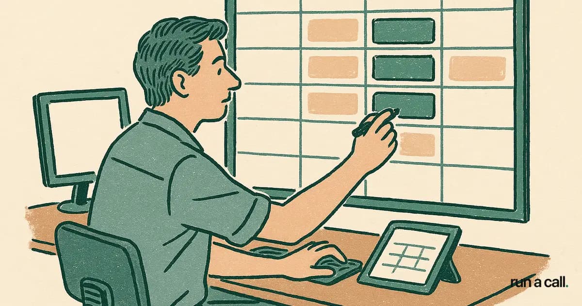 Dispatcher pre-loading the next day's board at close of business
